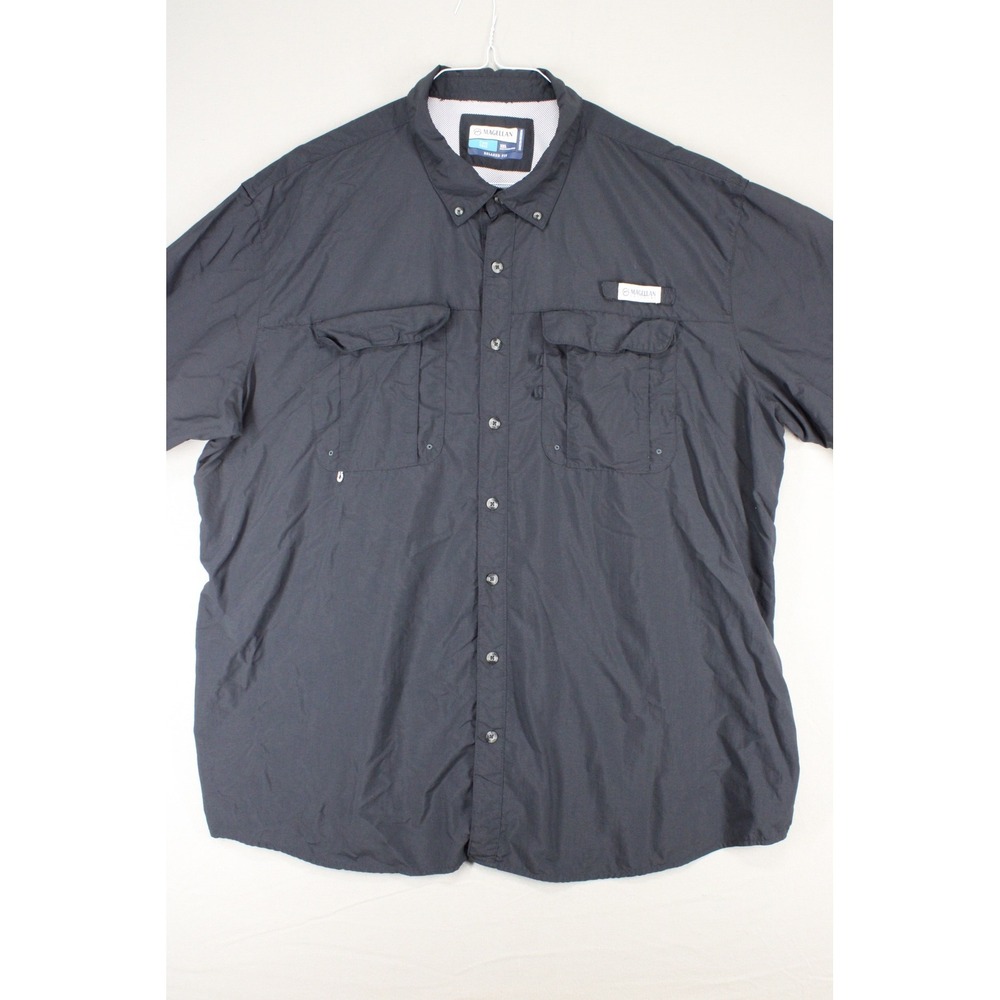 Magellan Outdoors Fish Gear Laguna Madre Shirt Mens 3XL Black Fishing Breathable